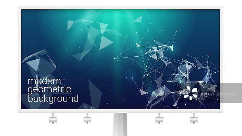 带有抽象多边形丛的大广告牌图片素材