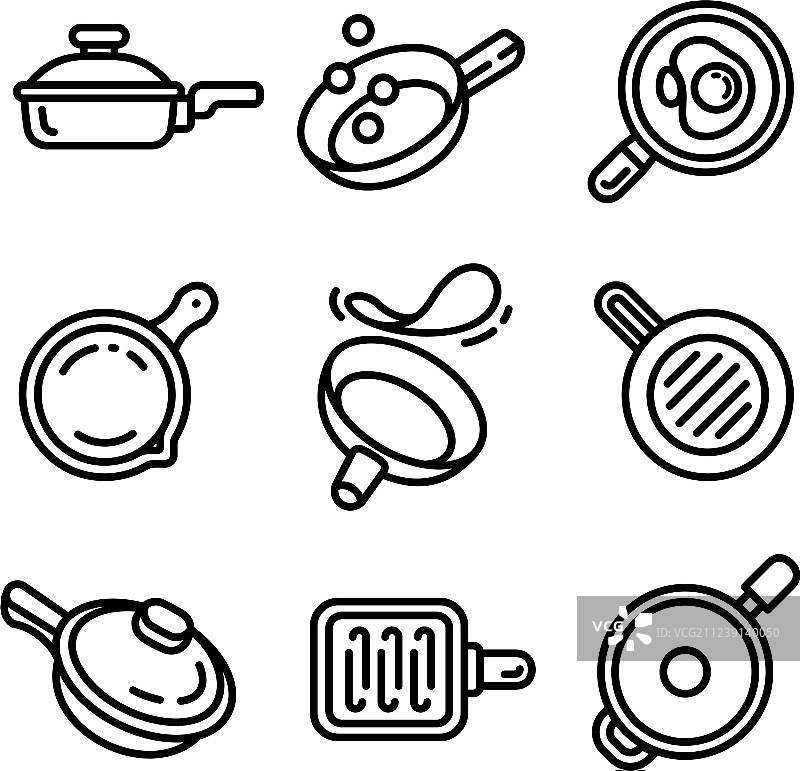 烤架图标集轮廓样式图片素材