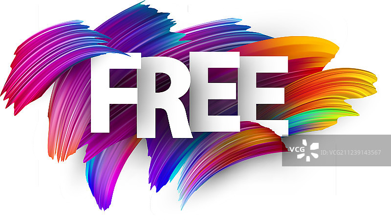 带有彩色笔触的免费纸质海报图片素材