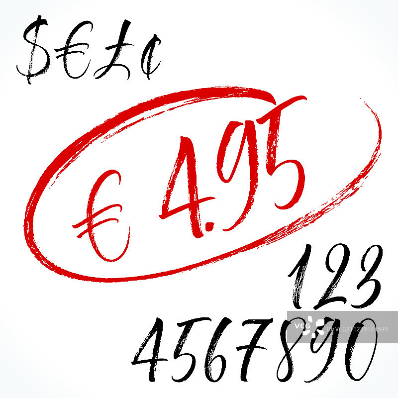 数字和货币字母图片素材