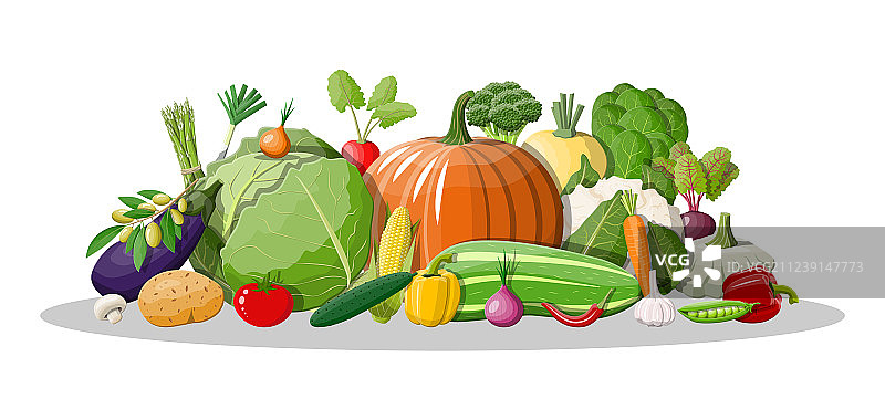 大型蔬菜独立图标集图片素材