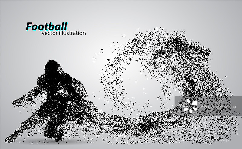 粒子足球运动员剪影图片素材