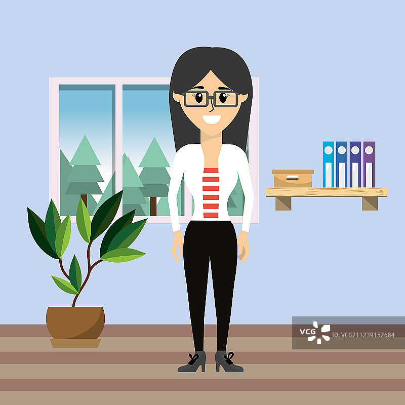 在办公室工作的商务女人图片素材