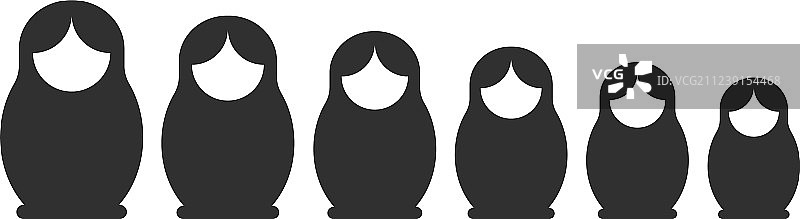 俄罗斯套娃轮廓合集图片素材