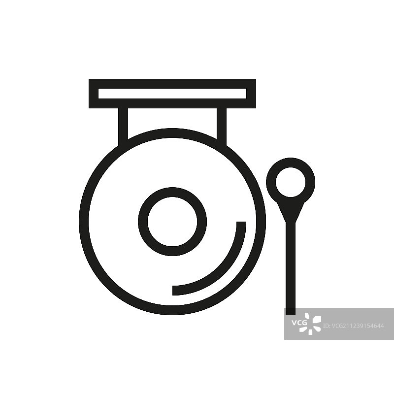 中国锣槌图标白色背景图片素材