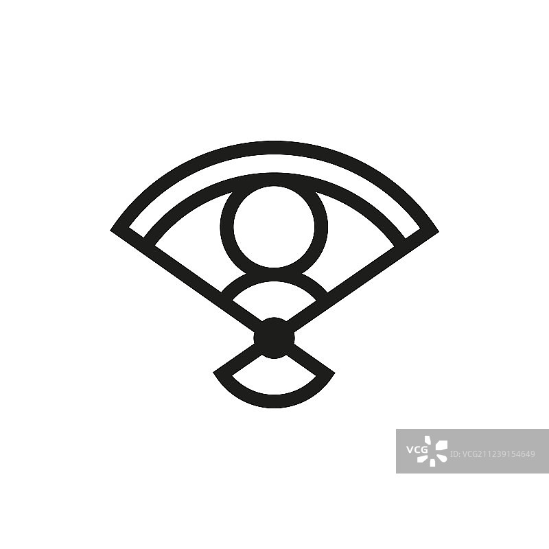 白色背景上的折扇图标图片素材