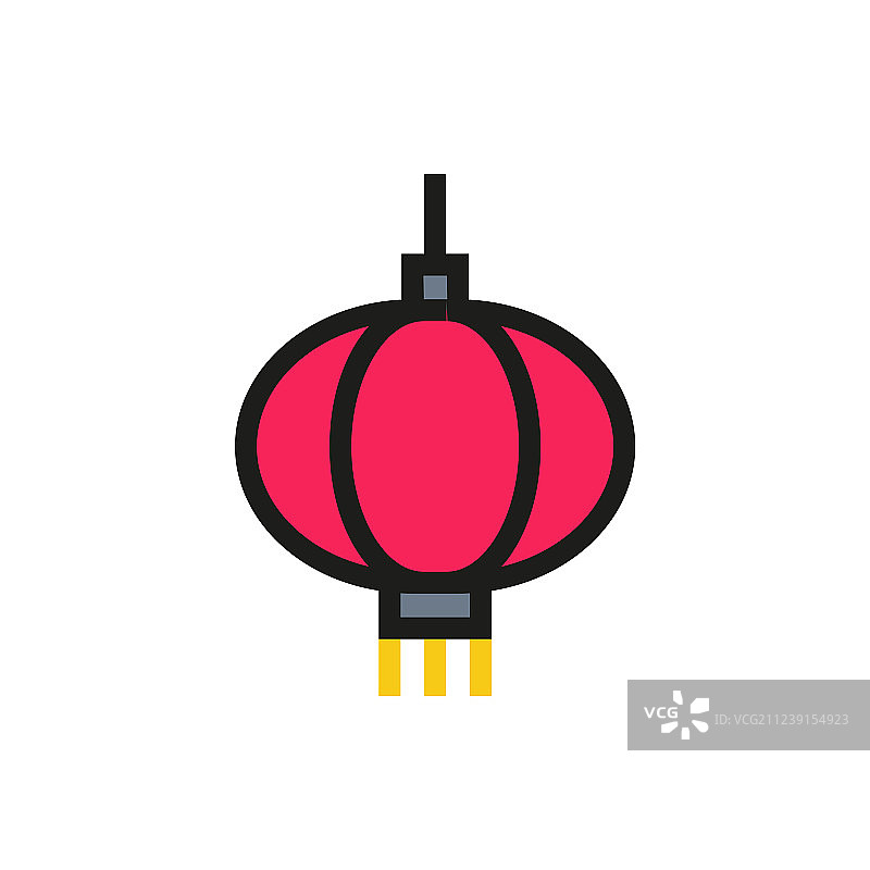 白色背景上的中国纸灯笼图标图片素材
