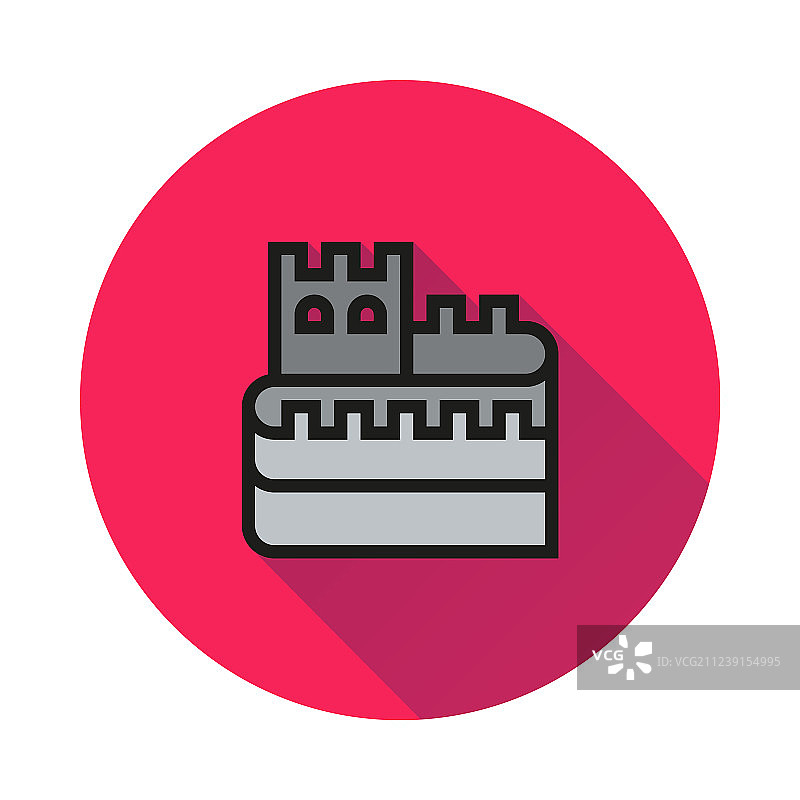 圆形背景上的中国长城标志图片素材