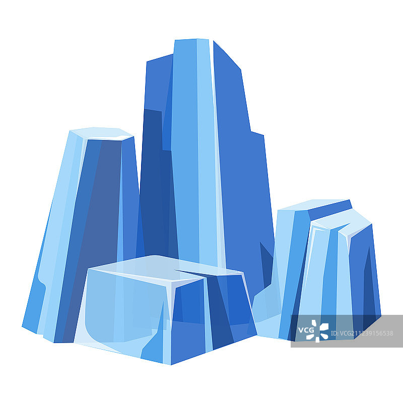 带蓝色调的透明冰块图片素材