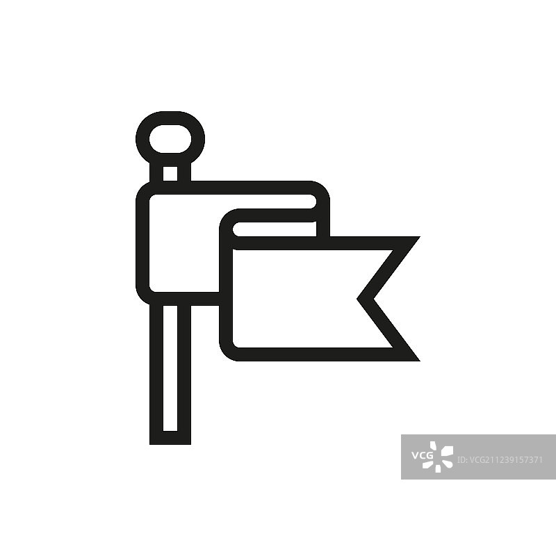 白色背景上的旗帜图标图片素材