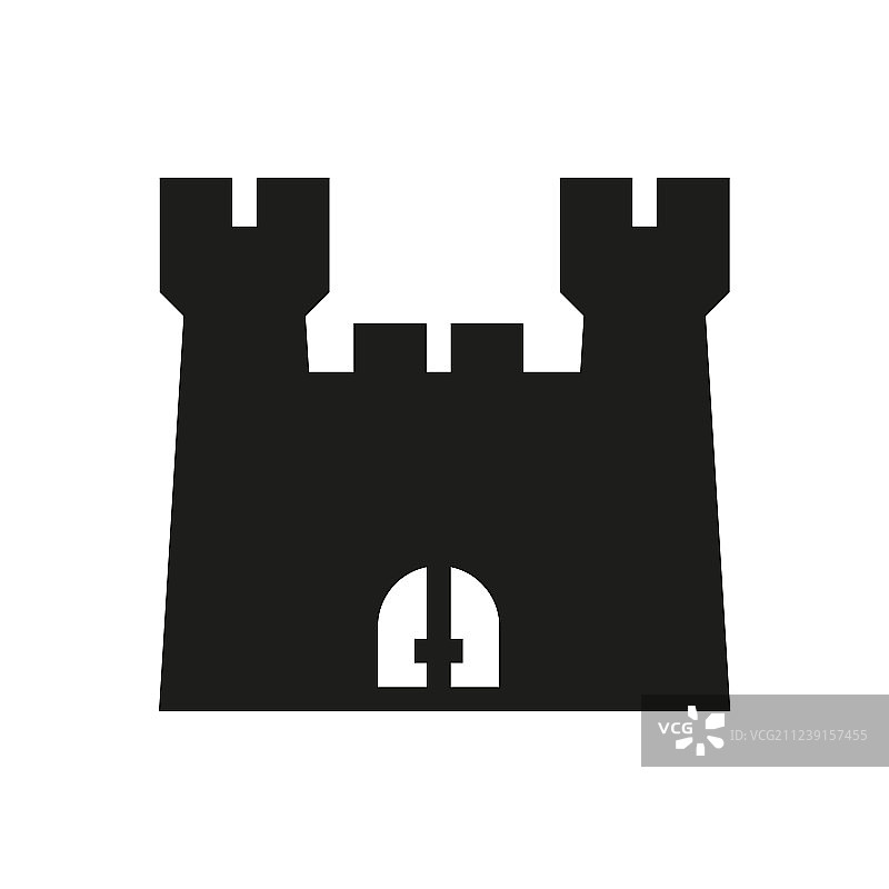 白色背景上的城堡图标图片素材