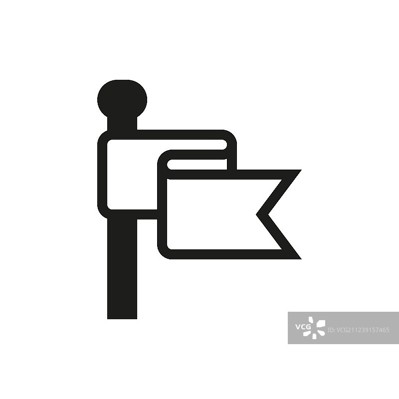 白色背景上的旗帜图标图片素材