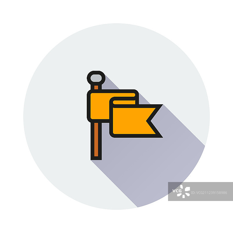 圆形背景上的旗帜图标图片素材