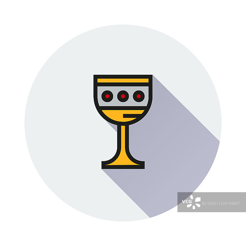 圆形背景上的圣杯圣图标图片素材