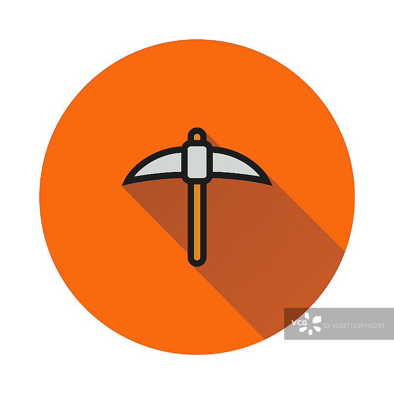 圆形背景上的镐图标图片素材