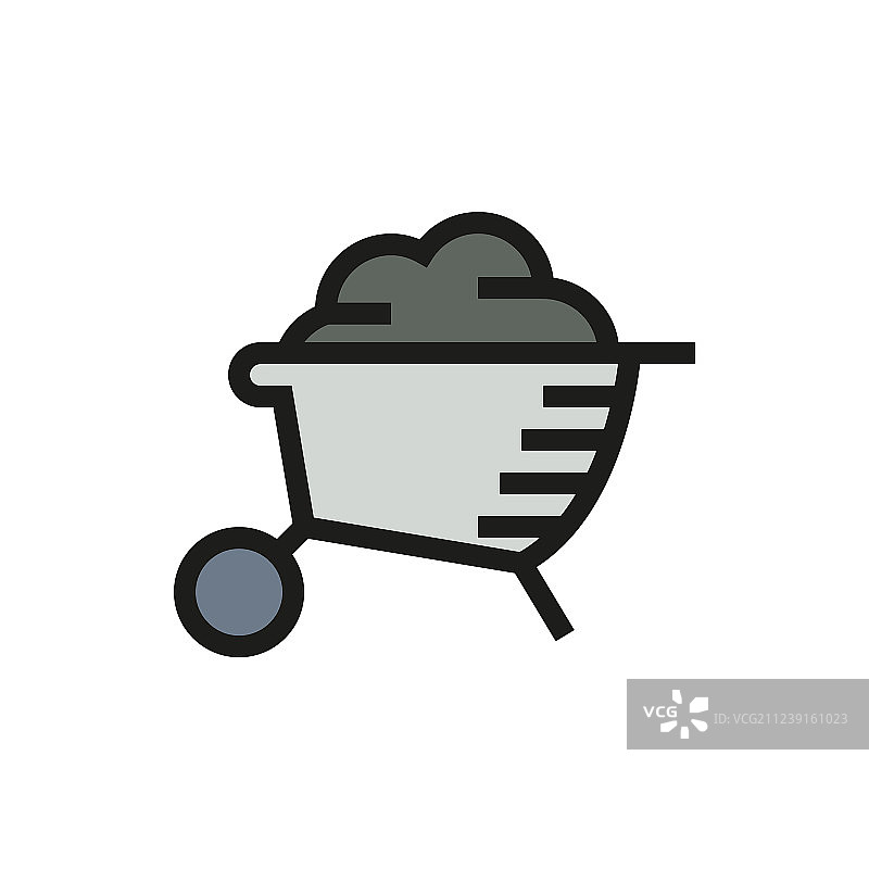 白色背景上的手推车图片素材