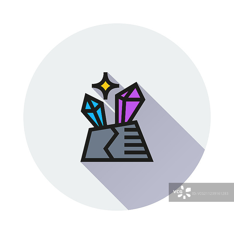 圆形背景上的水晶图标图片素材