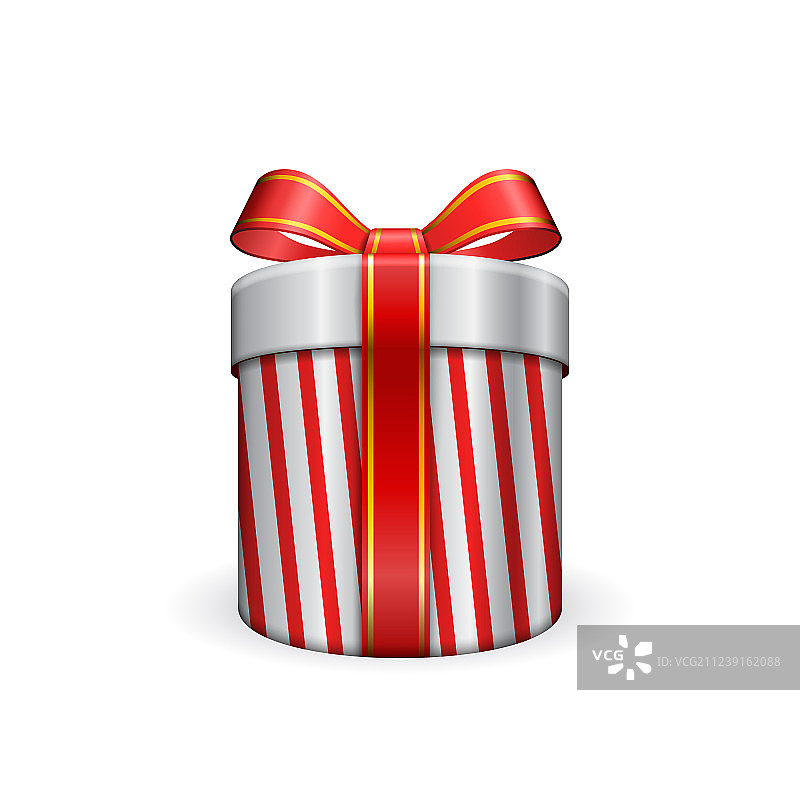 红色丝带蝴蝶结3D礼品盒图片素材