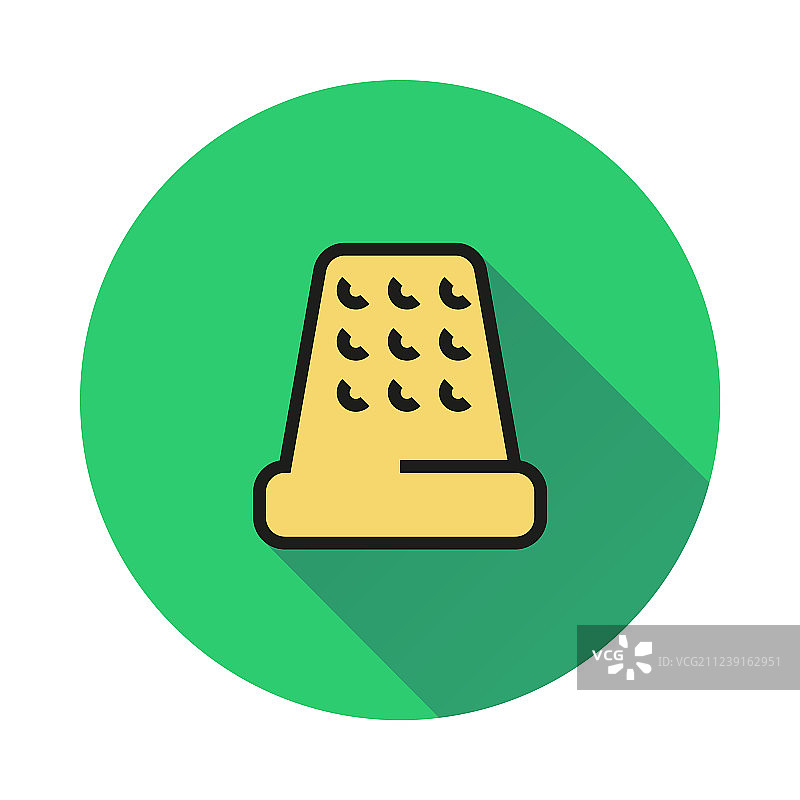 圆形背景上的手工缝纫顶针图标图片素材