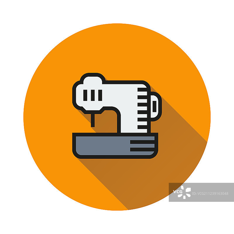 圆形背景上的缝纫机图标图片素材