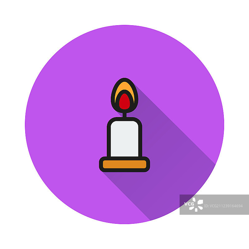 圆形背景上的蜡烛图标图片素材