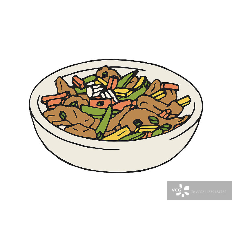 复古风味鸡肉炒菜图片素材