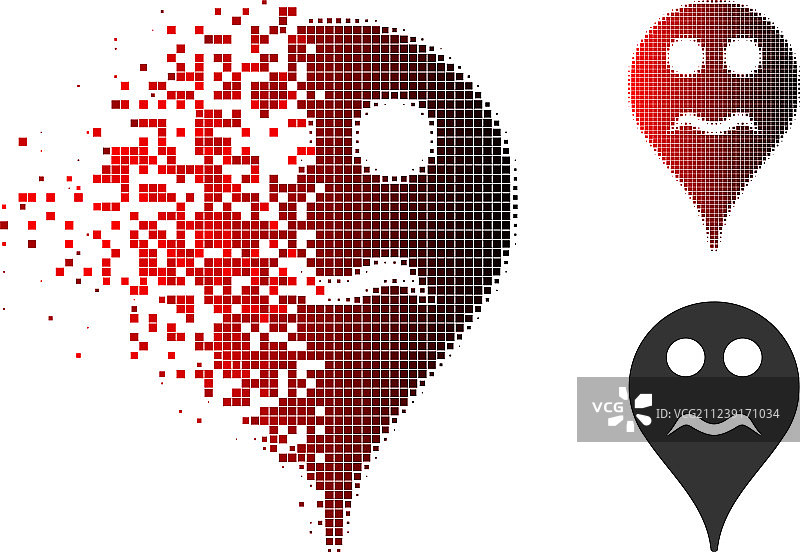 碎片点状半色调严肃的笑脸地图标记图片素材