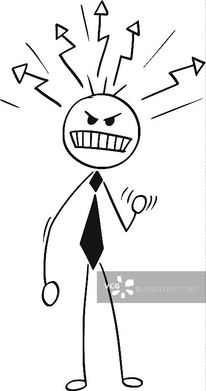 愤怒的商人卡通图片素材