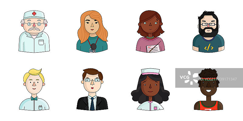 不同行业人群图标合集图片素材