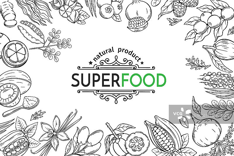 素描超级食品图标集图片素材