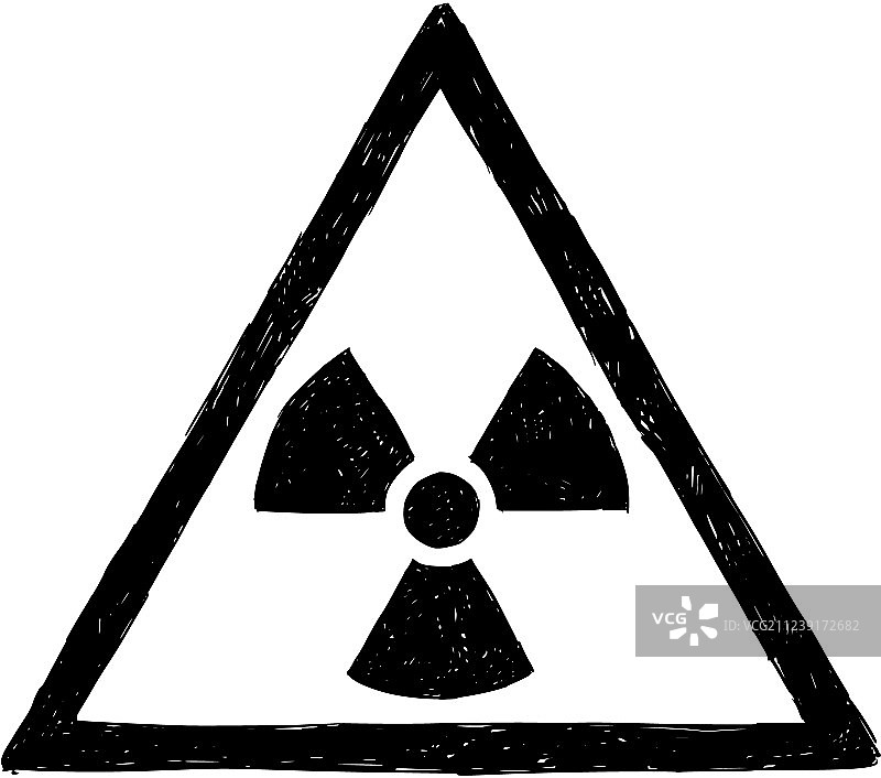 手绘核辐射符号涂鸦图片素材