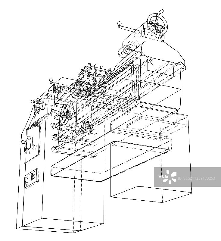 3D车床概念渲染图片素材