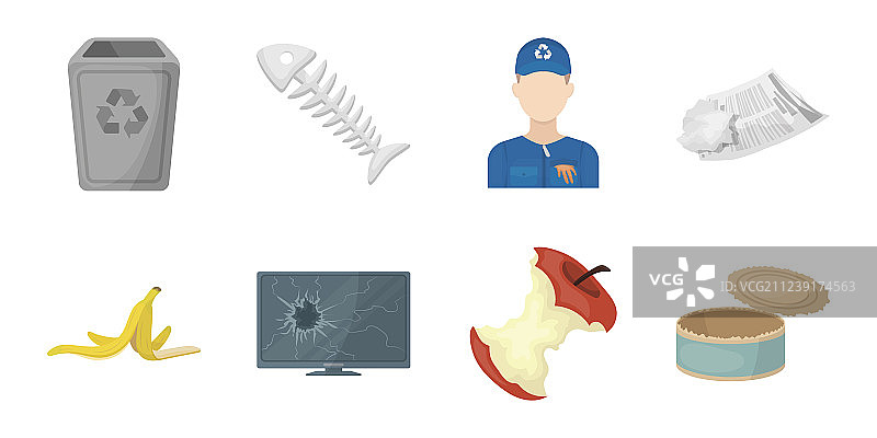 垃圾和废弃物图标合集图片素材