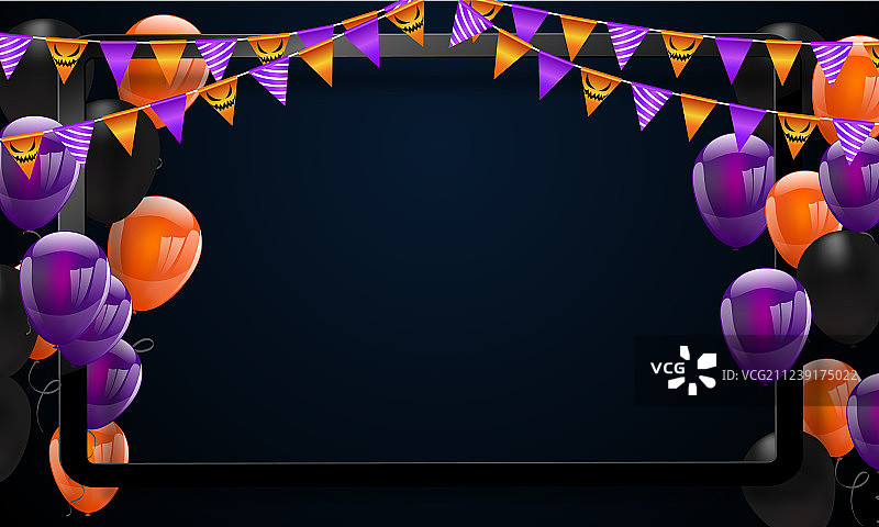 万圣节嘉年华背景（橙色紫色）图片素材