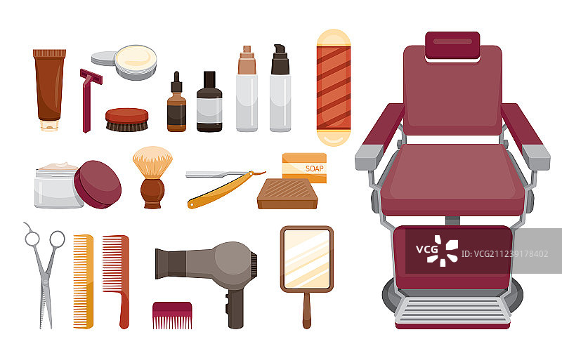 理发店设备套装图片素材