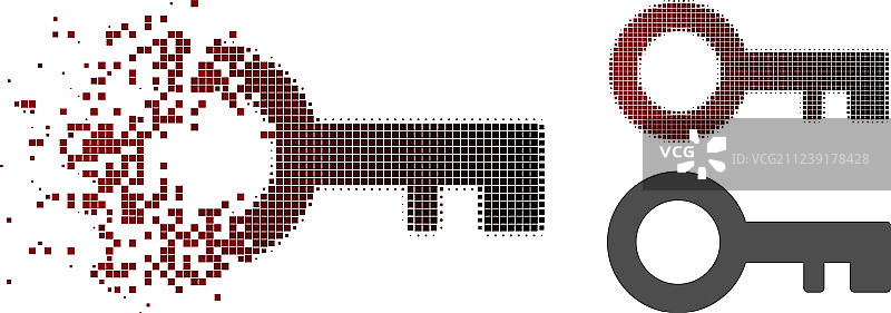 溶解像素化半色调钥匙图标图片素材