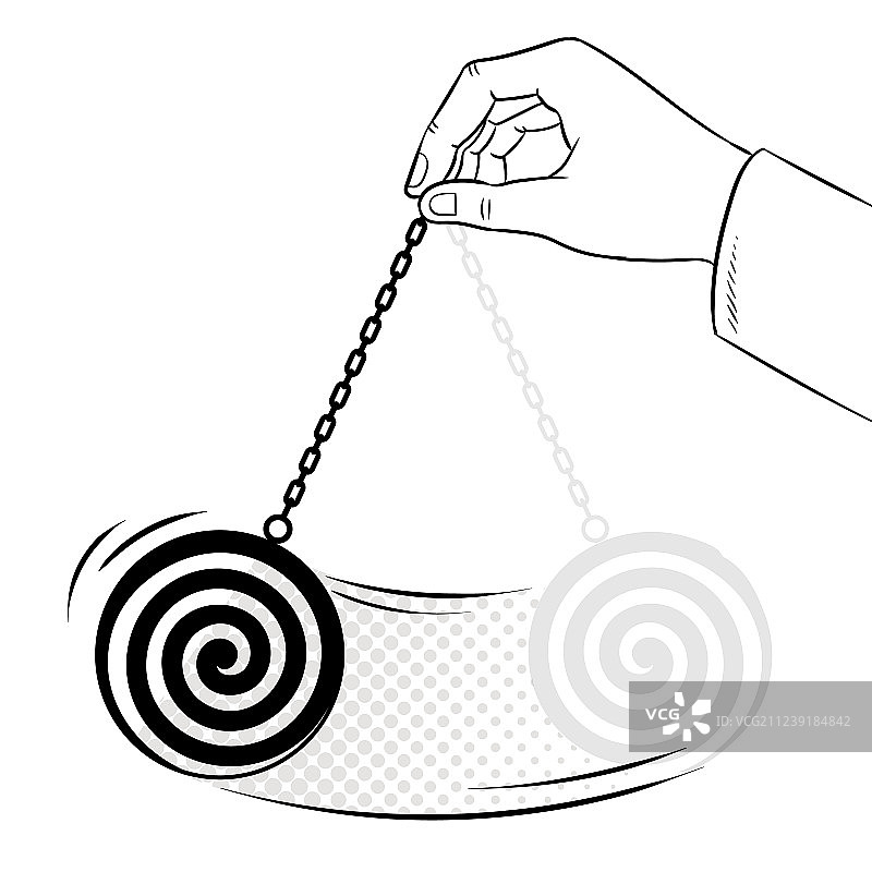 手中的催眠摆锤填色书图片素材
