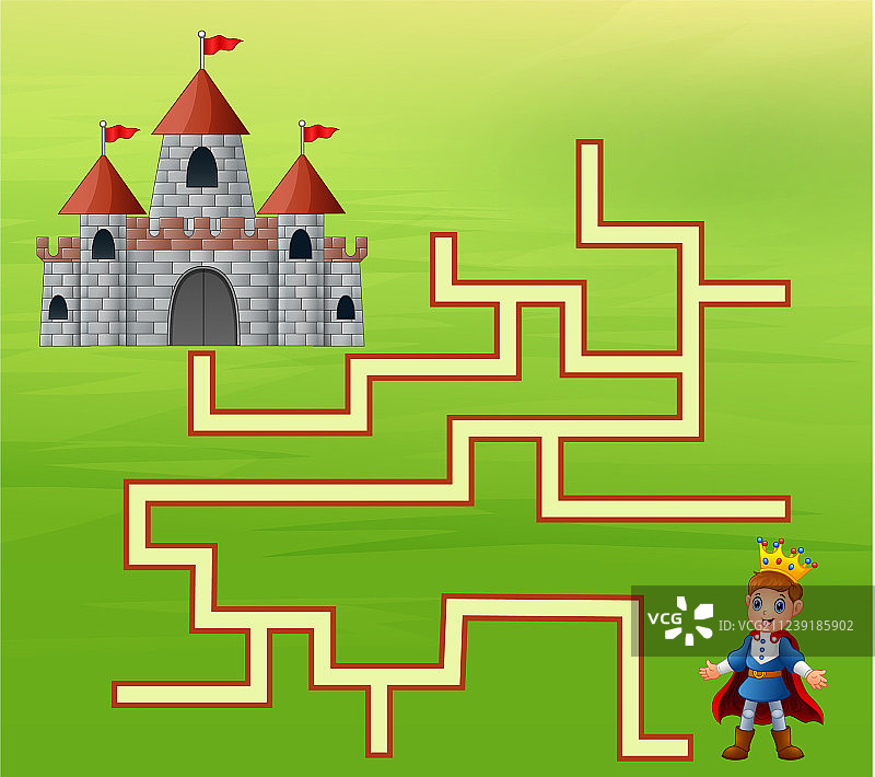 王子找到通往城堡的路图片素材