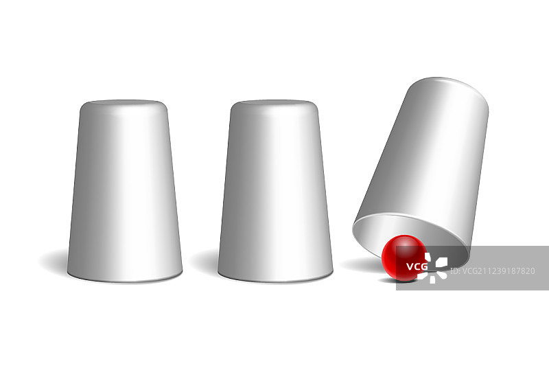 三个顶针和球的贝壳游戏图片素材