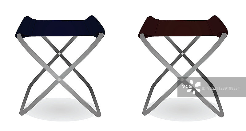 蓝红色钓鱼椅图片素材