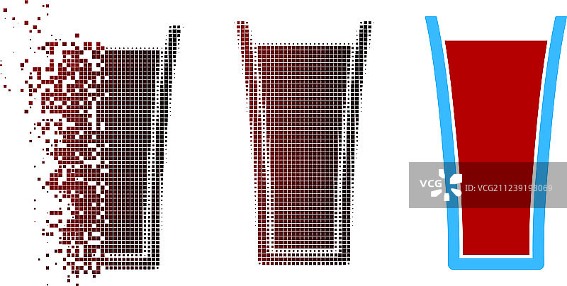 像素化散开的番茄汁杯图片素材