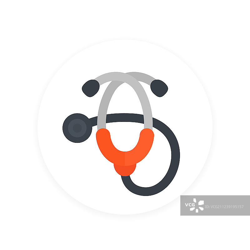 听诊器图标（扁平风格）图片素材