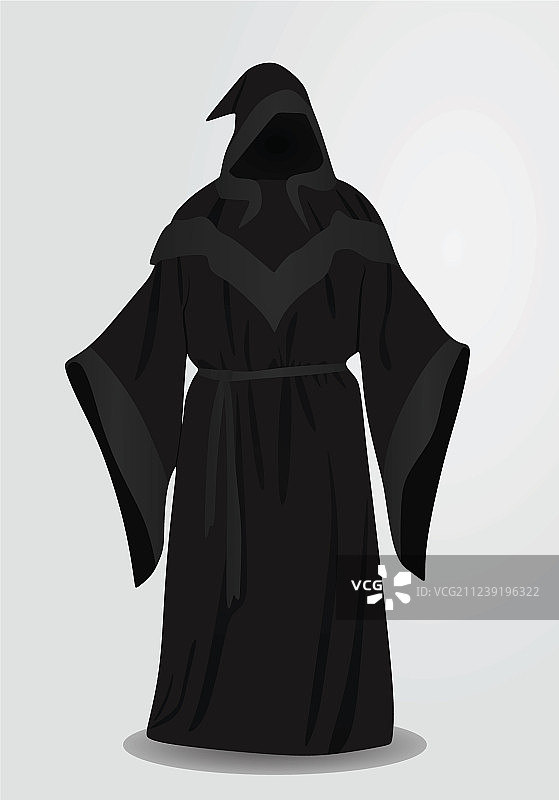 黑色长款巫师制服图片素材