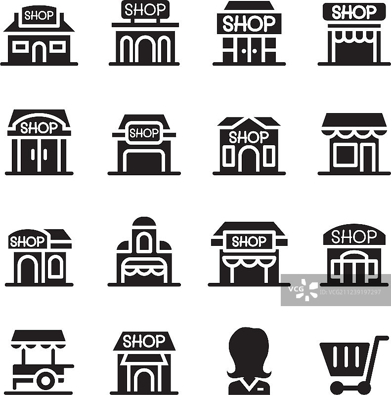 商店建筑图标图片素材