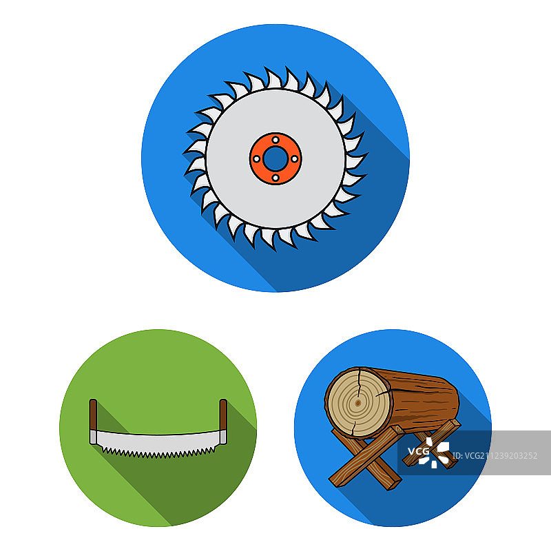 锯木厂和木材扁平图标合集图片素材