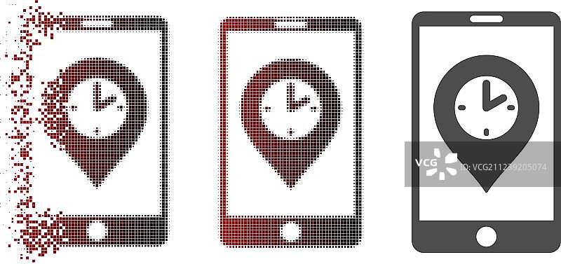 像素化手机时间指针图标图片素材