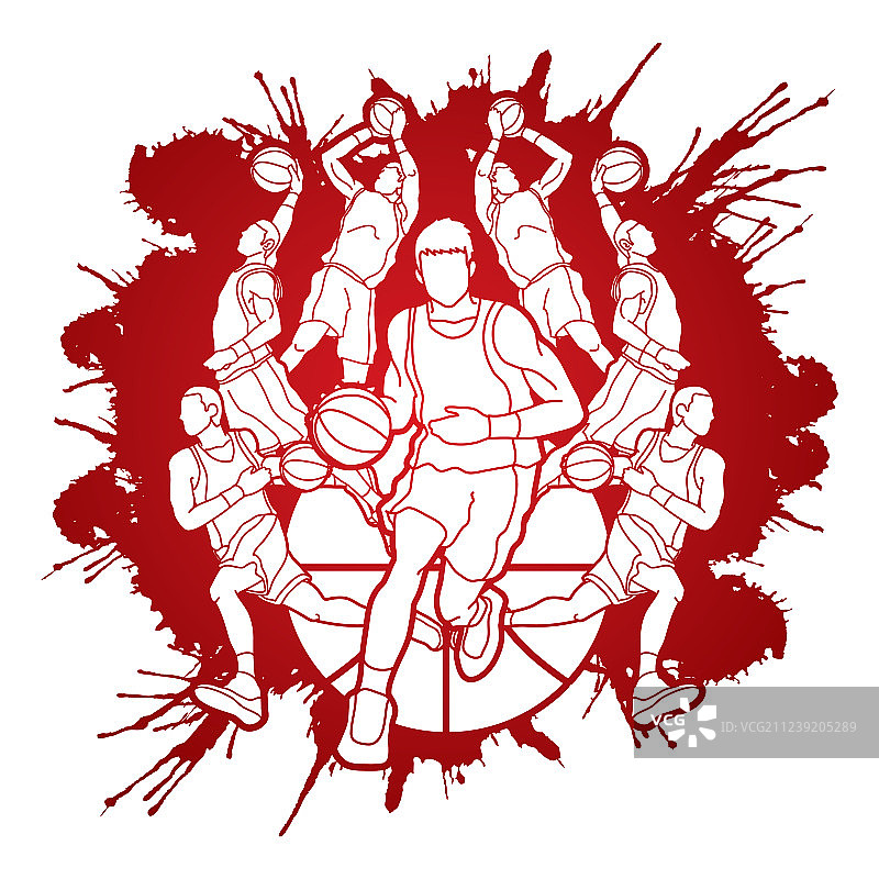 篮球队员扣篮图片素材