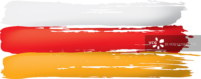 白色背景上的南奥塞梯国旗图片素材