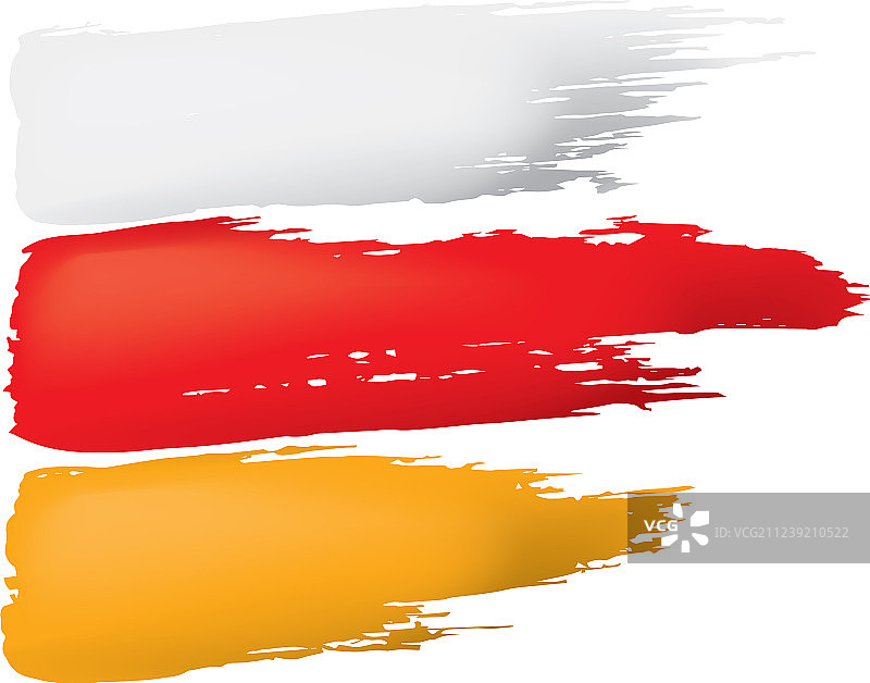 白色背景上的南奥塞梯国旗图片素材