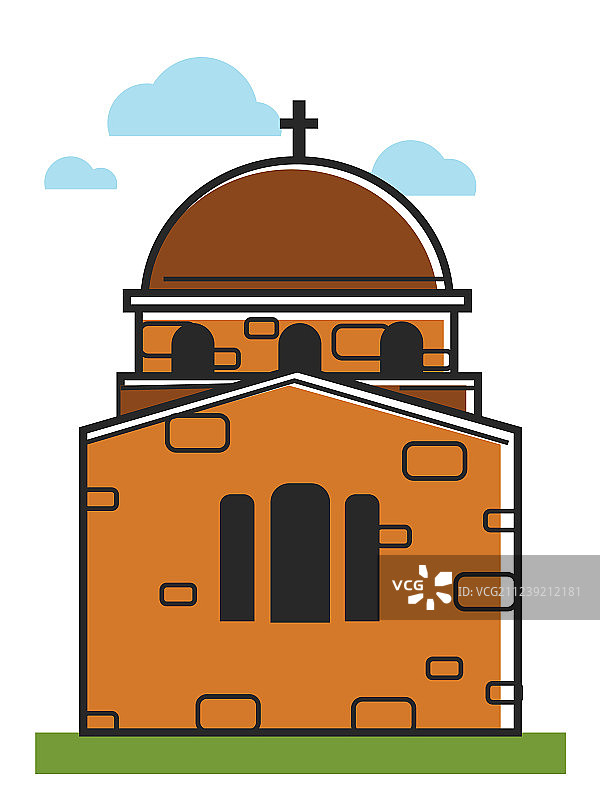 塞浦路斯大教堂或东正教修道院符号图片素材